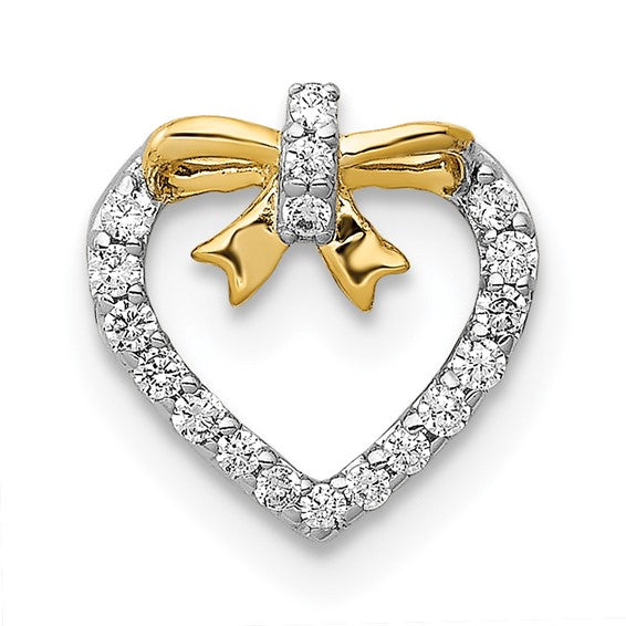 Diamond Heart with Bow Chain Slide