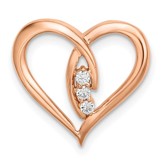 3-Stone Heart Chain Slide
