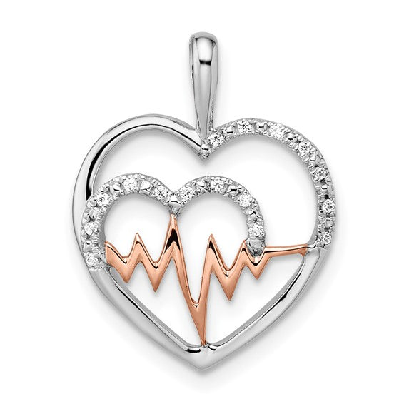 Two Tone Heart Beat Pendant