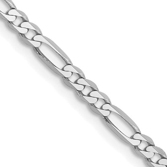White Gold Flat Figaro